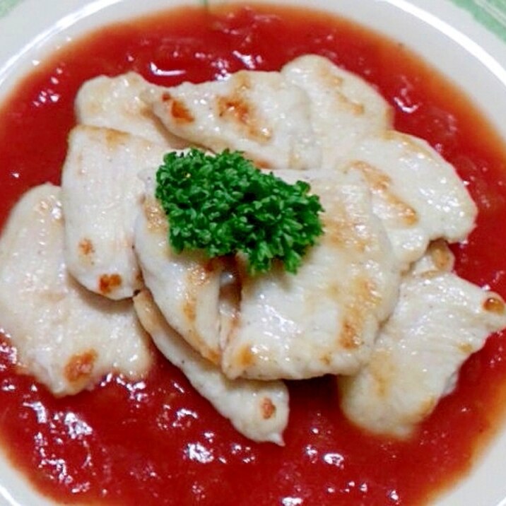 鶏胸肉の簡単トマトソース